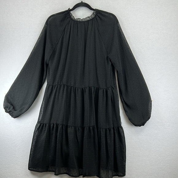 Lark & Grey Layered Dress Size L Black Polyester Semi-sheer w/Lining Airy EUC - Picture 5 of 9